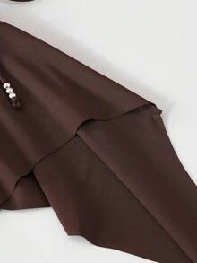 Chân váy bohemian màu nâu thoải mái cho bé gái, trang phục mùa hè, thiết kế thời trang, đa năng cho kỳ nghỉ, du lịch và mặc hàng ngày ở trường. - Màu Khaki - Xem 7