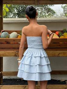 Sunnyshic 2026 Spring/Summer New Arrival Sweet Bow Tie Sexy Cold-Shoulder Tube Dress - Multicolor - View 2