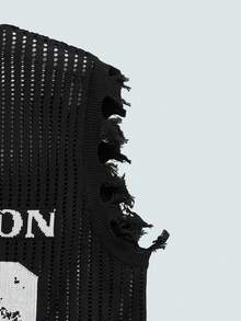 Modcrash Men's Sleeveless Letter Graphic Minimalist Casual Knitted Vest - Multicolor - View 5