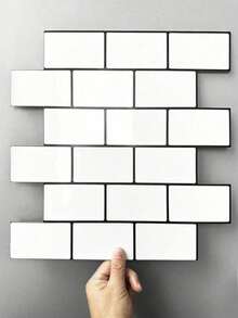 10/20 Sheets Kitchen Backsplash 3D Glossy Subway Peel And Stick Wall Tile Sticker Wallpaper - Multicolor - View 18