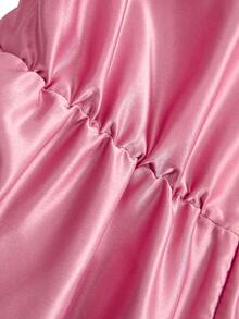 SHEIN Lady 女士优雅花卉装饰收腰长裙，适合派对和各种场合 - 藕粉色 - 查看 12