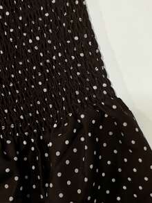 Glimmora Áo nữ tay ngắn cổ vuông thắt eo - Cà phê nâu - Xem 5