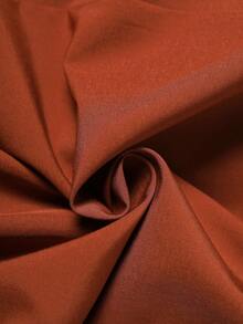 DreamSkyne Plus Size Women's Woven Regular Early Spring Elegant Retro Date Contrast Color Collar Bow Tie Petal Sleeve Brown Dress - Brown - View 3
