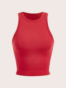 SHEIN Essnce 休闲纯色百搭性感露脐吊带背心，适合夏季穿着 - 彩色 - 查看 11