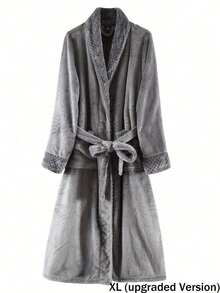 1pc Women's Woolen Bathrobe, Ultra-Soft And Comfortable, Lightweight Side Pocket, Made Of Microfiber Summer Wedding Home Bathroom Decor Back To School - 深灰色 - 查看 10
