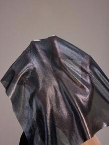 Y2Kool BiGraphic 女士金属质感开衩性感吊带上衣 - 霧霾藍 - 查看 7