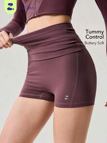 OutZeal 女士运动紧身裤瑜伽健身柔软弹力可折叠腰带运动裤 - 酒紅色 - 查看 1