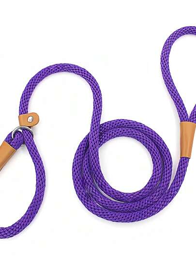 1 Braided Rope Leash, Sliding Sleeve Dog Leash, Suitable For Outdoor Walking And Training Of Small, Medium And Large Dogs
