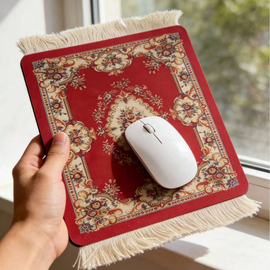 1/2 piezas Manteles individuales, Posavasos, Tapetes de café, Textiles de comedor con diseño de arte vintage con borlas francesas, Regalos de Navidad, Halloween, Vajilla para fiestas, Día de la Madre, Regalos de Eid Al-Adha - Multicolor - Ver 1