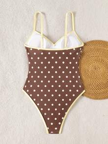 Bonvoyette Women's Polka Dot Print One-Piece Swimsuit - Multicolor - View 2