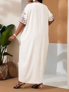 SHEIN Lady Đầm nữ cổ chữ V không tay, có túi, họa tiết hoa, kiểu dáng đi nghỉ mát. - Nhiều màu - Xem 2