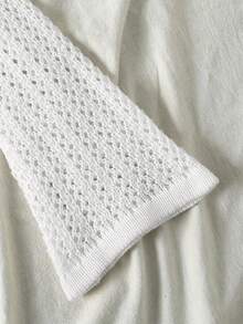 SHEIN Đầm trễ vai thắt nút bên hông cho bé gái tuổi teen, không kèm bikini, thích hợp mặc mùa hè. - trắng - Xem 6