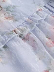 SHEIN Unity 女士碎花V领短袖中长连衣裙 - 彩色 - 查看 3