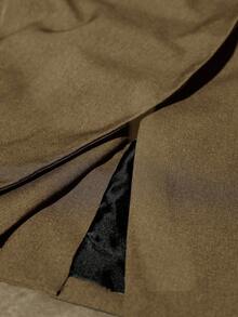 Aveloria Modichic Stand Collar Oblique Lapel Blazer, Crafting A High-End Business Look - Khaki - View 5
