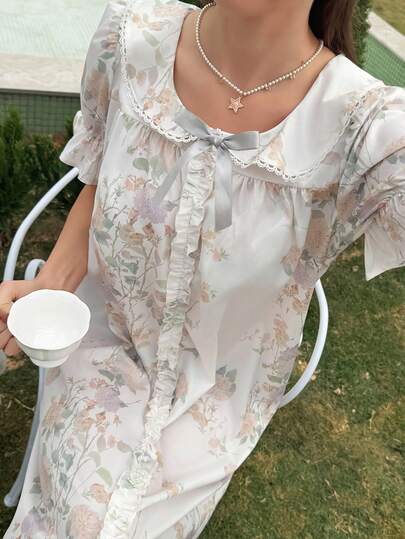 DAZY Áo ngủ nữ thanh lịch in hoa, thích hợp cho mùa hè.