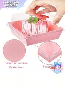 Hộp đựng tráng miệng 5 cái/10 cái/20 cái có nắp trong suốt, hộp đựng đồ ăn nhẹ, giấy kraft chống dầu, hộp bánh giấy kraft màu trắng hồng, hoàn hảo để đựng bánh quy, bánh macaron, bánh ngọt, bánh sandwich, thích hợp cho đám cưới, tiệc tùng và các dịp đặc biệt. - Nhiều màu - Xem 8