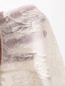 FRIFUL Áo ren nữ gợi cảm tay loe dáng ôm - Màu be - Xem 3