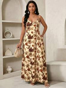 SHEIN Lady Đầm không tay in hoa phong cách thường ngày dành cho nữ, thích hợp cho mùa hè. - Nhiều màu - Xem 7