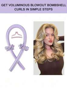 5Pcs Heatless Hair Curler Set - No Heat Ribbon Curling Rod With Hair Ties For Natural Waves, Styling Tool For Sleeping, Travel Essential For Women's Hair Accessories - Purple - View 7