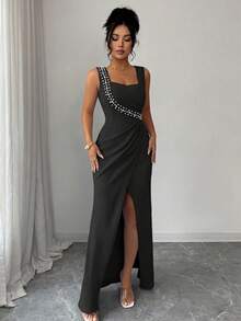 Women Midi Dresses - 黑色 - 查看 2