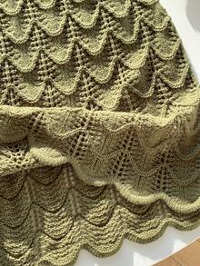 Comfortcana 女士性感针织纹理抹胸连衣裙，适合晚宴、约会、海滩、夏季度假、波西米亚风假日、音乐节、秋冬季等场合。 - 軍綠色 - 查看 7