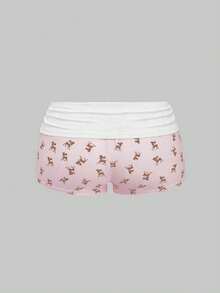 ROMWE J-Fashion 可爱小鹿刺绣蕾丝上衣搭配小鹿印花短裤 - 白色 - 查看 8