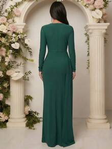 Women Long Dresses - Green - View 2