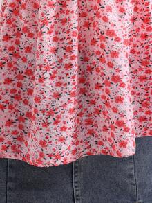 SHEIN Tween/Teen Girl Pink Lace Vacation Tops, Squishy - Pink - View 5