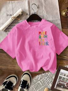 Women's 180g (Sizes S-XXXL), Casual Urban Summer Vacation Clothing, Short Sleeve Graphic T-Shirt, Funny Colorful Text T-Shirts, Personalized T-Shirt For Mom - 亮粉色 8 - 查看 2