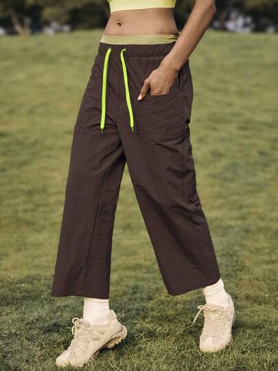 WanderVale Women's Casual Sports Outdoor Drawstring Waist Long Pants Drawstring Pants For Women Wide Leg Pants Casual Pants For Women Cargo Pants Women Athletic Pants Oversize Pants For Women Pants For Women Casual Leisure Pants Pants Trouser Beach Wear Pants