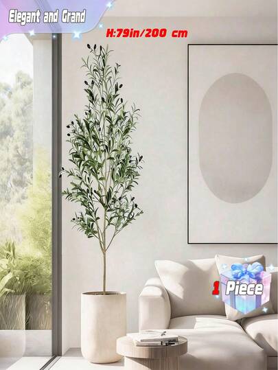 130-200CM Planta de olivo artificial alta con ramas, hojas de plástico ornamentales, planta artificial para decoración del hogar, Día de San Valentín, regalo, cumpleaños, graduación