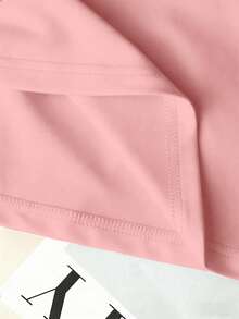 GlowEve Women's Fashion Polka Dot Bow Tie Waist Ruched Casual T-Shirt Top, Versatile For Spring And Summer - Pink - View 5