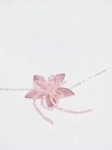 MUSERA Dây chuyền mặt hoa hồng đính hạt, thích hợp cho mùa xuân hè, đi biển, lễ hội, kỳ nghỉ, dễ thương, đeo hàng ngày. - Hồng - Xem 3