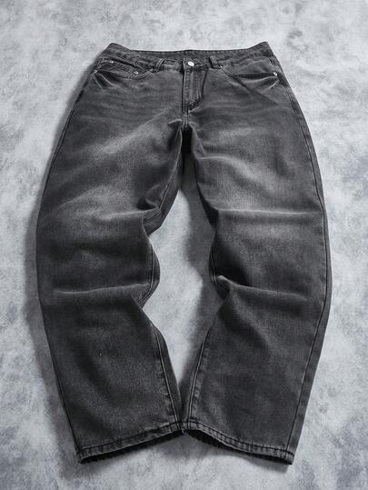 Manfinity Homme Men's Casual Denim Jeans, Minimalist And Fashionable For Everyday Wear