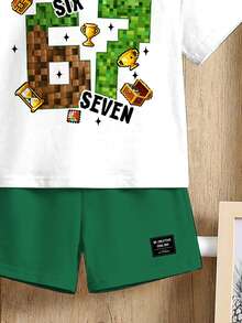 SHEIN Áo thun nam trẻ tuổi phong cách tối giản Y2K, kiểu dáng nghỉ mát, in hình số 67, kiểu thể thao, cổ tròn, tay ngắn, rộng rãi thoải mái, thích hợp cho mùa xuân và mùa hè. - Nhiều màu - Xem 5