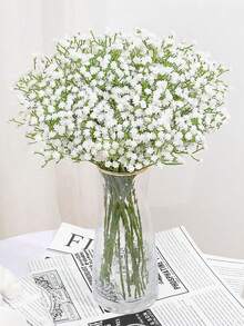 50Pcs 11.41" Artificial Star Blooms, Fake Flower Bouquets For Autumn & Summer, Home Decor, Wedding Bouquets And Backdrop Ornaments - White - View 6