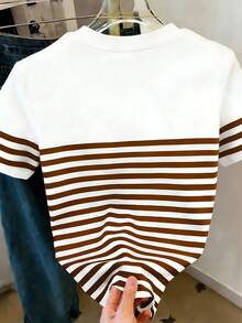 Resyla 女士标准版型心形条纹数码印花T恤 - 彩色 - 查看 2