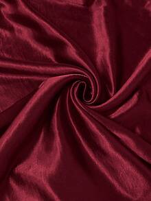 GlowEve CURVE Vestido elegante de manga corta con cuello redondo y decoración de lazo en talla grande de unicolor - Burdeos - Ver 5