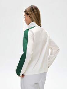SHEIN 时尚连帽防风夹克，休闲外套拉链夹克女士服装女式运动套装拉链夹克伍迪女式夹克 - 彩色 - 查看 2