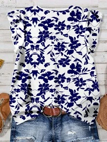 SHEIN LUNE Áo sơ mi nữ in hoa, kiểu dáng thường ngày, thích hợp cho mùa hè. - Nhiều màu - Xem 2