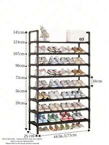 3-8 Tiers Shoe Organizer, Simple Metal Shoe Rack, Multifunctional Large-Capacity Storage Rack, Easy To Load And Unload, Save Space, Home Organization Shoes And Boots Storage Sundries, Suitable For Corridors, Closet, Entryway, Garage, Bedroom - Black - View 2