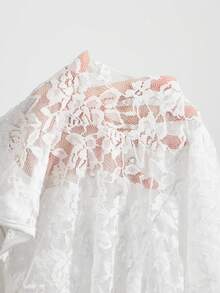 Mistrie 2026 New Sexy Lace Sleeveless Mini Dress; Deep V Cross Straps Front Pleated Hemline Slim Pleated Skirt Suitable For Dating, Music Festivals Parties, Weddings - White - View 6