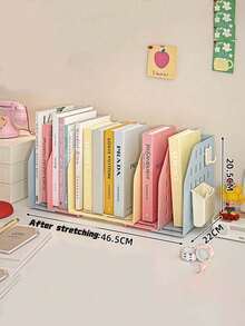 File Storage Rack, Expandable Book Stand, Student Book Sorting, Dormitory, Study, Desktop, Colorful Bookshelf - color - View 7