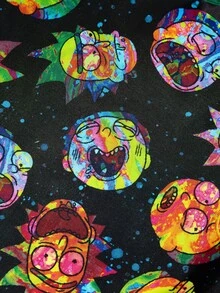 Rick and Morty X SHEIN 1 Túi mua sắm gấp gọn in hình nhân vật hoạt hình dễ thương, có túi nhỏ đựng đồ và dây xích hạt cườm, có thể treo lên túi, nhẹ và dễ mang theo, thích hợp cho mua sắm, đi làm, dã ngoại, v.v. - Màu hỗn hợp - Xem 6