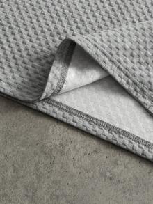 Manfinity Roghcode Men's T-Shirt Set, Knitted Plaid Casual Fashionable Outfit - Grey - View 8