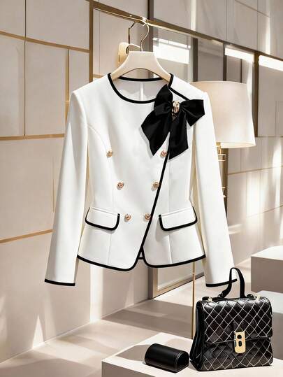 GlowEve CURVE 大码女式优雅新款纯色撞色长袖外套女式套装