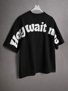 STYNVO 男士宽松印花短袖T恤，时尚百搭的夏季休闲装 - 黑色 - 查看 3