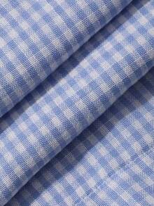 DAZY Women's Vacation Ruffled Hem Plaid Halter Neck Tank Top And Wide Leg Pants Casual 2-Piece Set - Blue - View 3