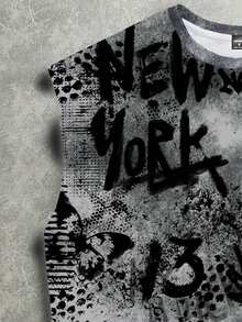 Manfinity ZONE917 男士街头骷髅数码印花露脐背心 - 彩色 - 查看 4