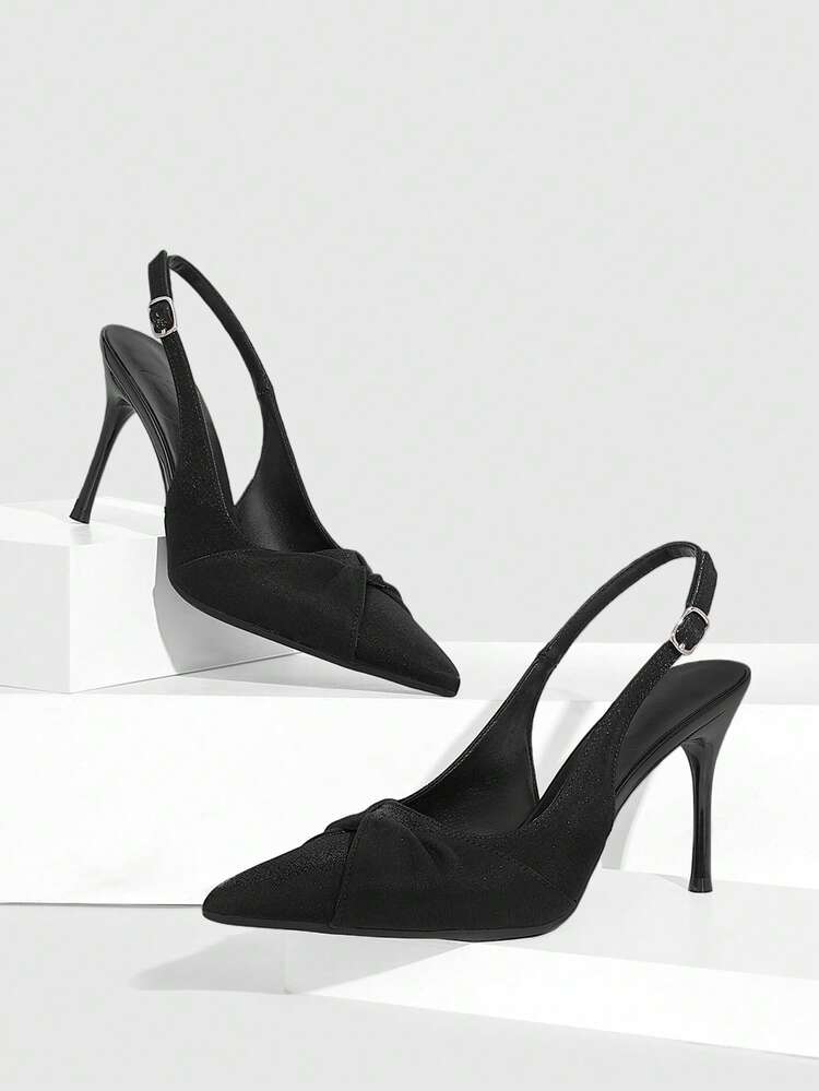 CUCCOO SZL Women Shoes Women Pointed Slender Heel Black Kink Women's High Heel Shoes Party Party Fashion Sexy High Heel Women's Shoes Slingback Slingback Shoes Women's Shoes Prom Heels